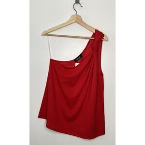 NWT Fab'rik Red Knot One-Shoulder Womens Knit Top - Size M - Made in the USA